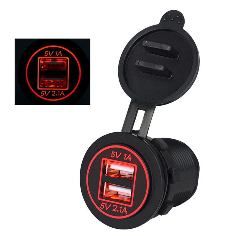 SUN 12V-24V 2 Port USB Car Charger Power Adaptor Cigarette Lighter Socket Splitter