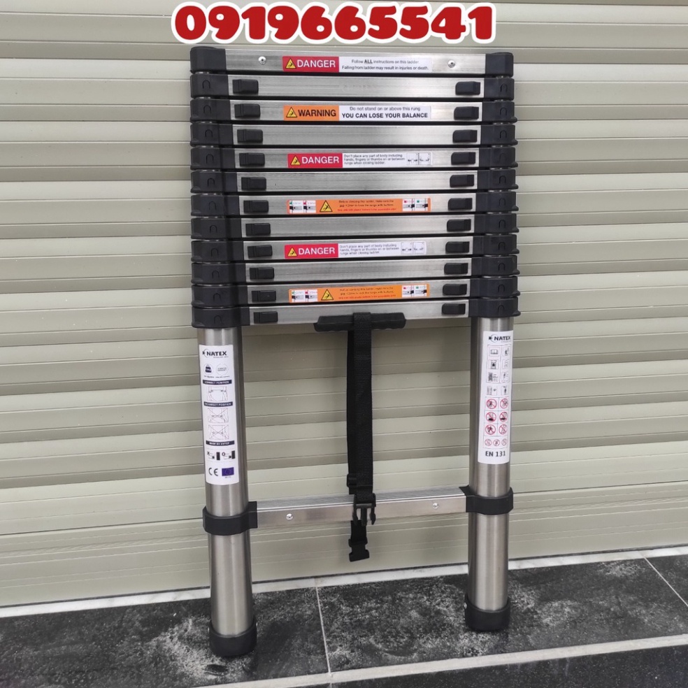 Thang rút xếp đơn INOX chính hãng Nakita NEW 2023 Nhập Khẩu Chất Lượng Cao, Chiều Cao , Bảo Hành 2 Năm