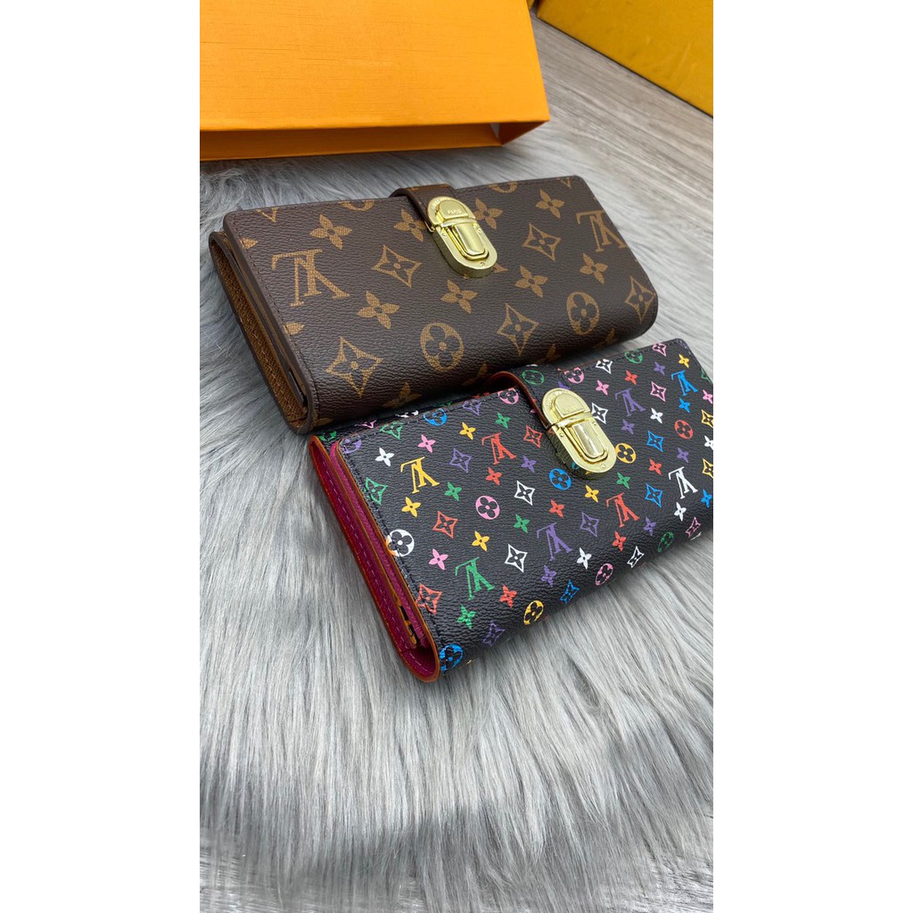 VÍ NỮ CẦM TAY  LV189 KHOÁ SẬP NẮP GẬP CÀI FULLBOX HÀNG SẴN SHIP GRAB