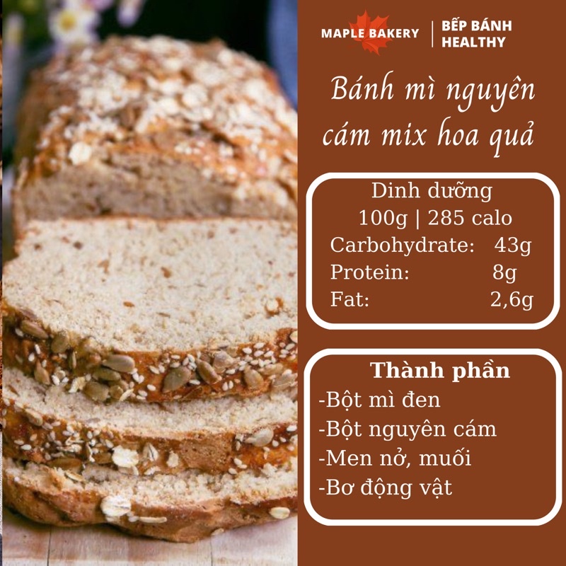 Bánh gối nguyên cám mix hoa quả khô 400g- Bánh ăn kiêng, giảm cân giàu năng lượng