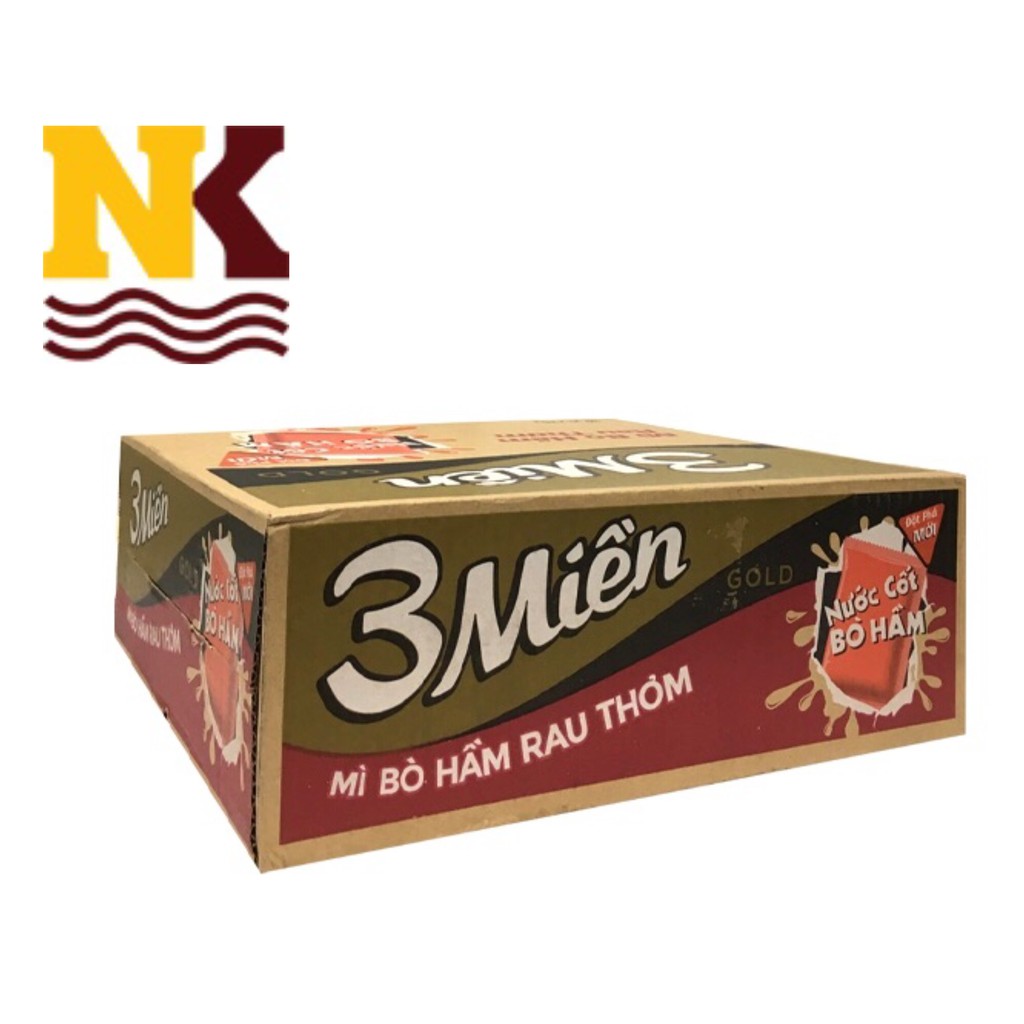 Mì 3mien gold bò hầm rau thơm 75g x 30 gói