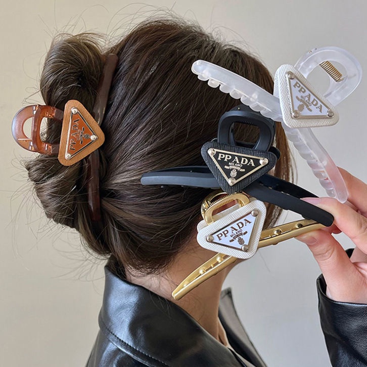 Kẹp Tóc Cỡ Lớn Màu Trắng Đen Đơn Giản Thời Trang Mùa Hè Cho Nữ