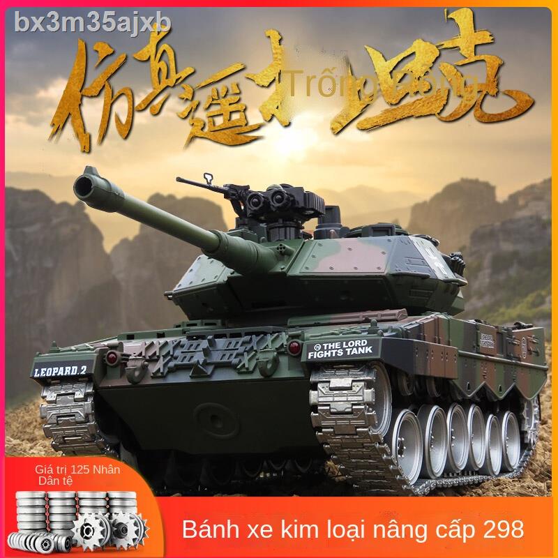 (Mới về)Mô hình xe tăng kim loại theo dõi địa hình xe tăng Leopard 2 của Đức có thể khởi chạy điều khiển từ xa đồ chơi c