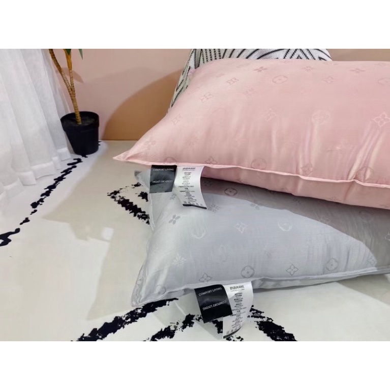 Ruột gối  Lụa Lv in hoạ tiết Thương Hiệu Sang chảnh, ruột gối bông luxury✨ kích thước 48*74 Giá rẻ MỚI