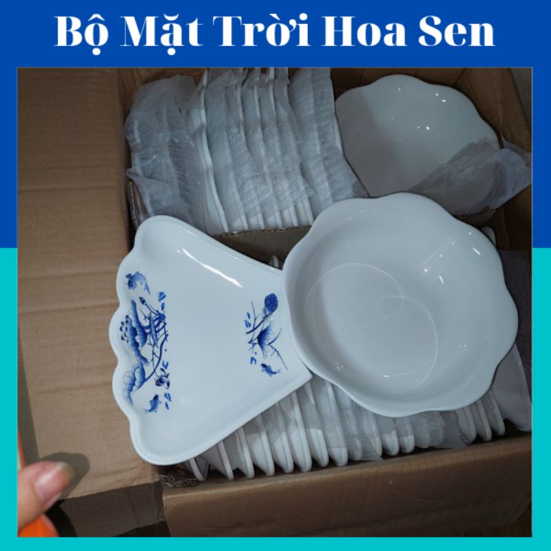 Bộ bát đĩa hoa mặt trời  lá sen giá rẻ cao cấp Minh Châu 7 chi tiêt.