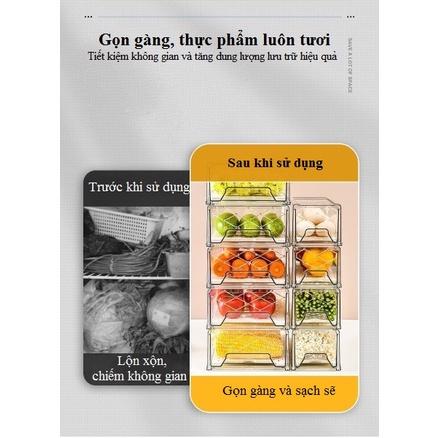 HỘP LƯU TRỮ / BẢO QUẢN THỰC PHẨM TỦ LẠNH TRONG SUỐT KIỂU NGĂN KÉO