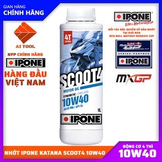 Nhớt xe máy nhập khẩu cao cấp - nhớt xe tay ga ipone scoot 4 10w40 1l