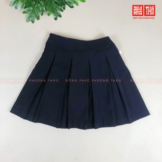 Chân váy xếp ly xanh than Cấp 2 & 3