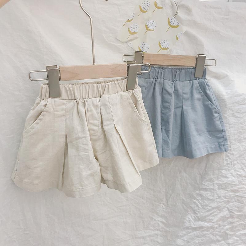 Quần Short Vải Lanh Cotton Ống Rộng Thời Trang Năng Động Dành Cho Trẻ