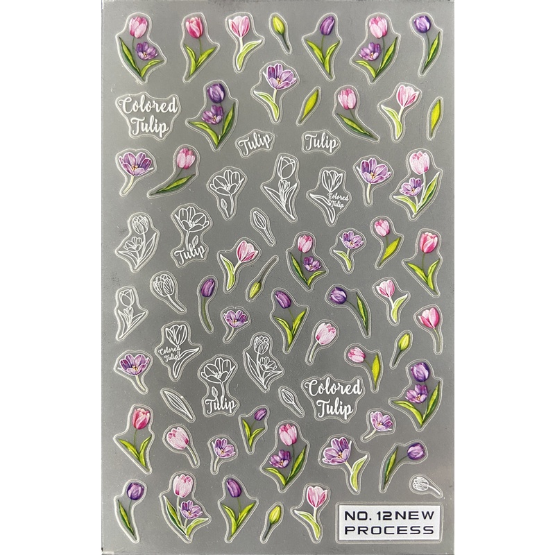 Miếng Dán Móng Tay Trong Suốt Họa Tiết Hoa 5dq