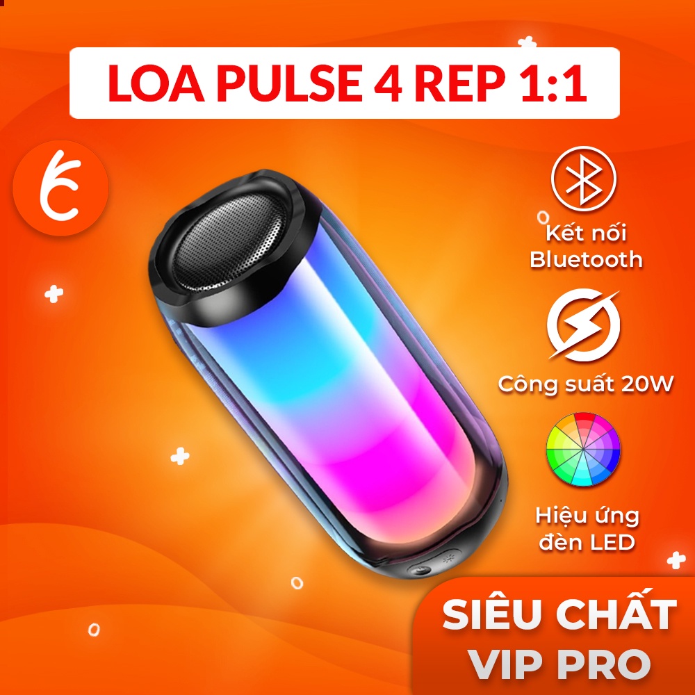 Loa Bluetooth Âm Bass Trầm Cá Tính Chất Có Đèn LED 20W Màu Sắc Theo Nhạc Puls Phiên Bản V4.2 Loa Bluetooth Mini Pin Trâu