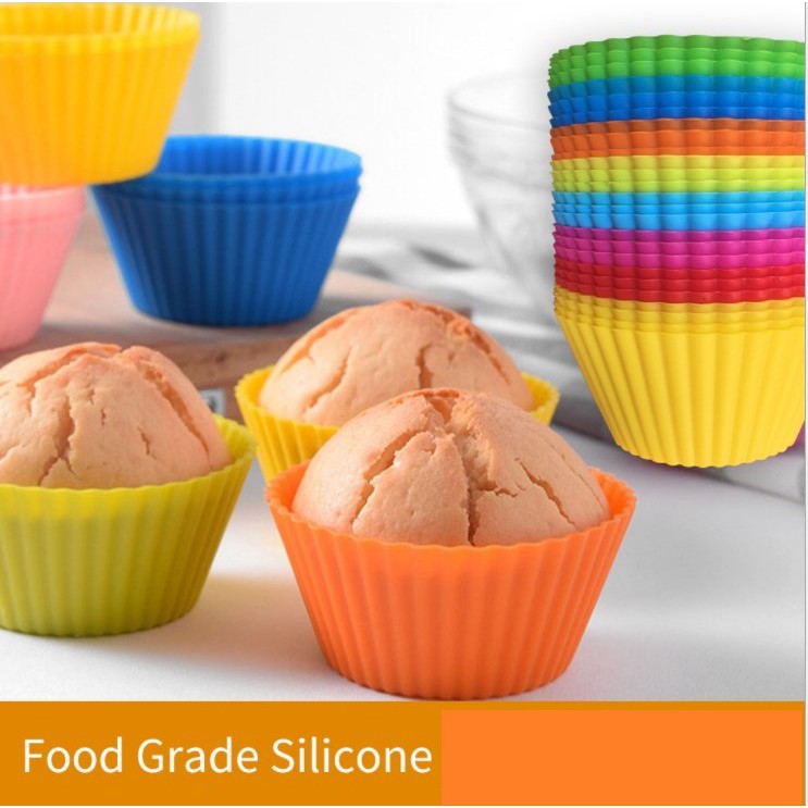 Khuôn Cupcake Silicon tròn 7cm, Khuôn Làm Bánh Bông Lan Cupcake, Muffin, Thạch, Rau Câu Goodbabyvn