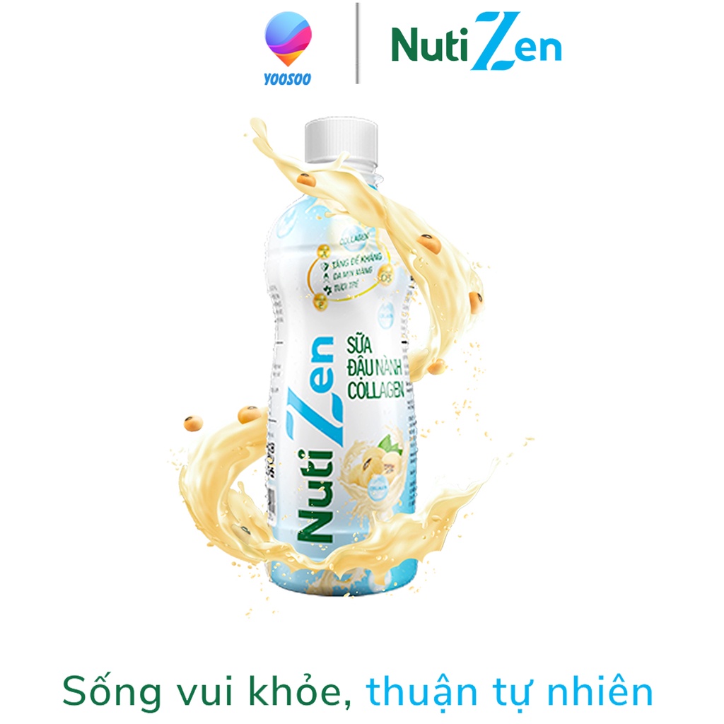 Combo 6 Chai Sữa Đậu Nành Collagen Nutizen Chai pet 290ml CB6.SDNCO290YS - Thương Hiệu NUTIFOOD -YOOSOO MALL