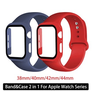 Mặt kính + dây đeo thay thế chất lượng cao cho Apple watch 44MM 40MM 38MM 42MM X7 T500 W26 HW22 T55 Plus