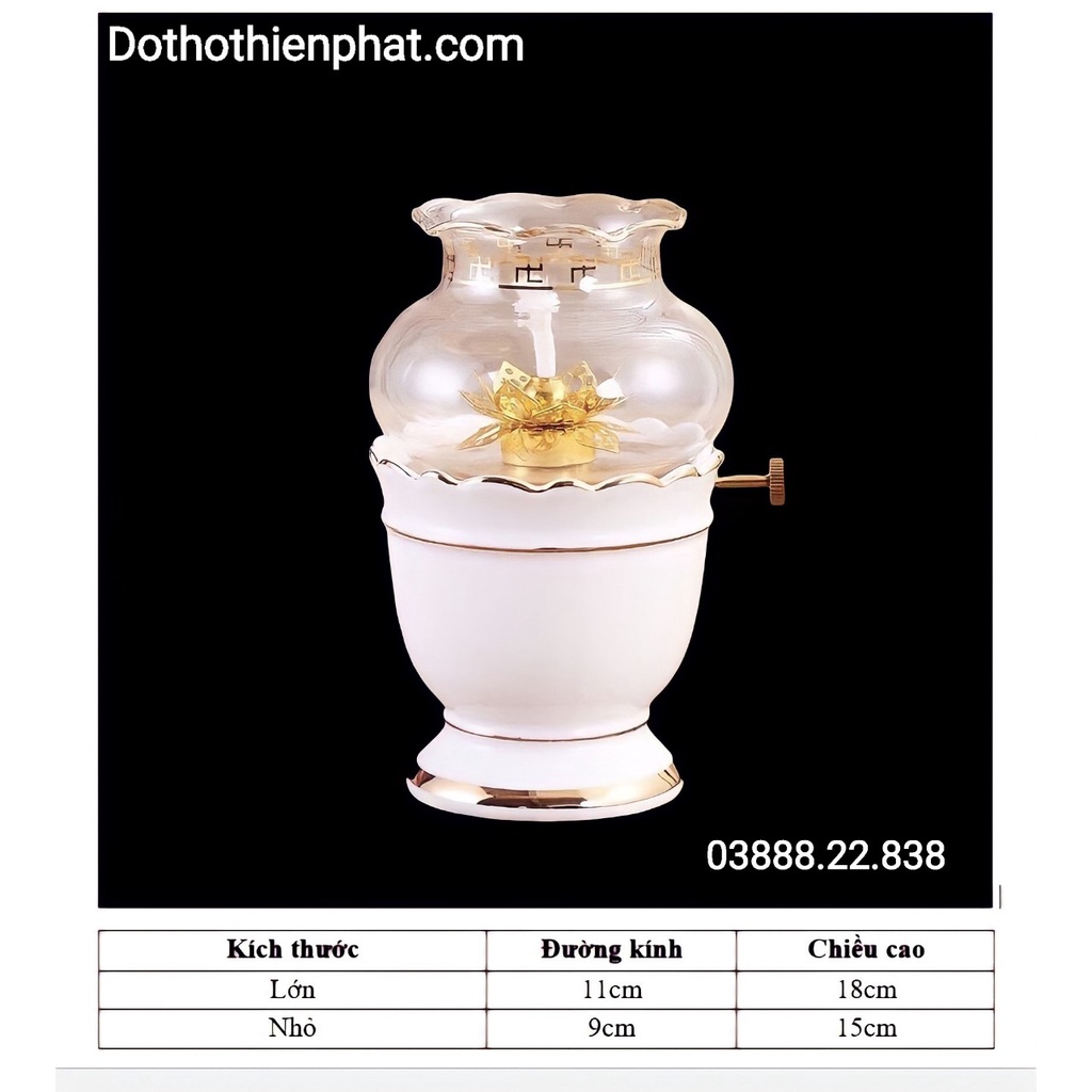 Đèn dầu sứ trắng – nhiều kích thước