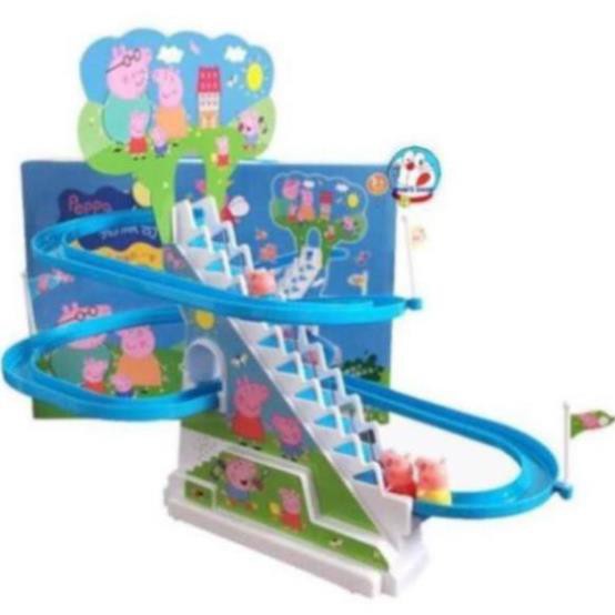 QNHA  Đồ chơi peppa pig leo bậc thang, cầu trượt dùng pin, có âm