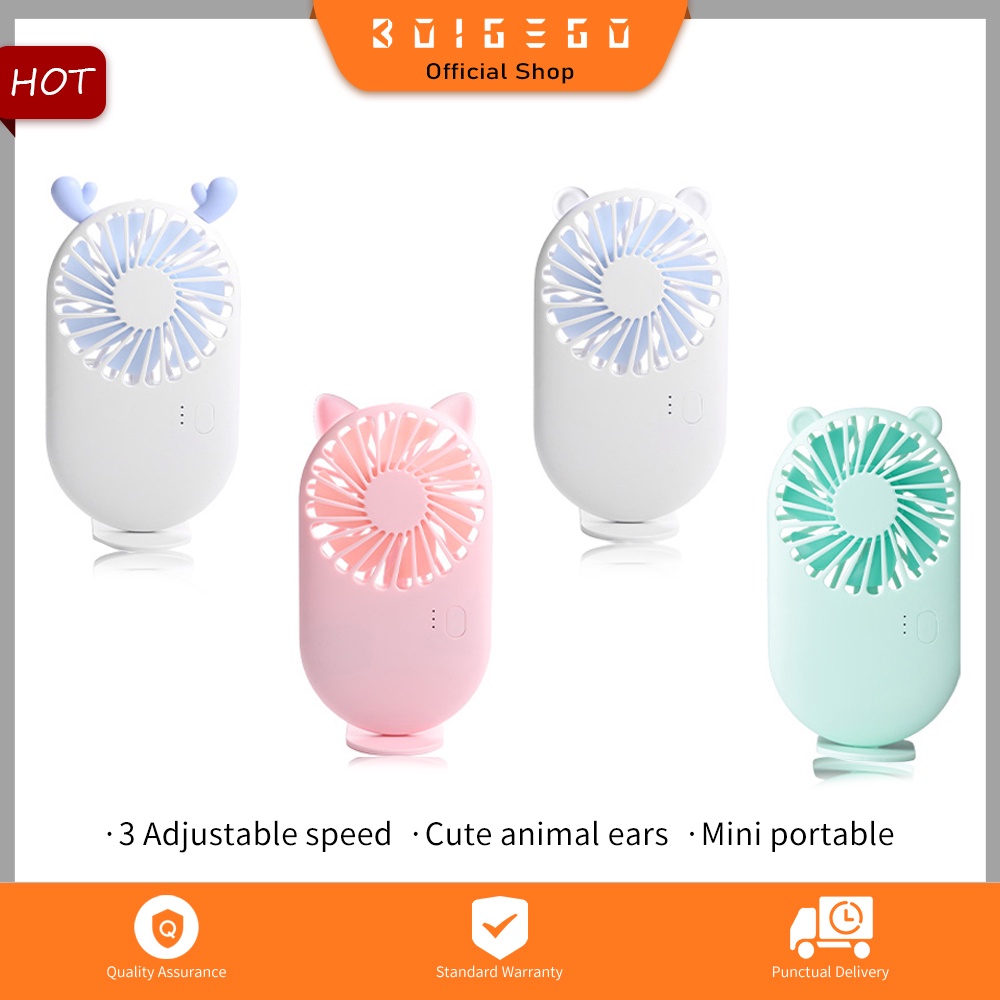 Quạt usb mini cầm tay hình tai động vật dễ thương có thể đứng và sạc lại sử dụng tiện lợi
