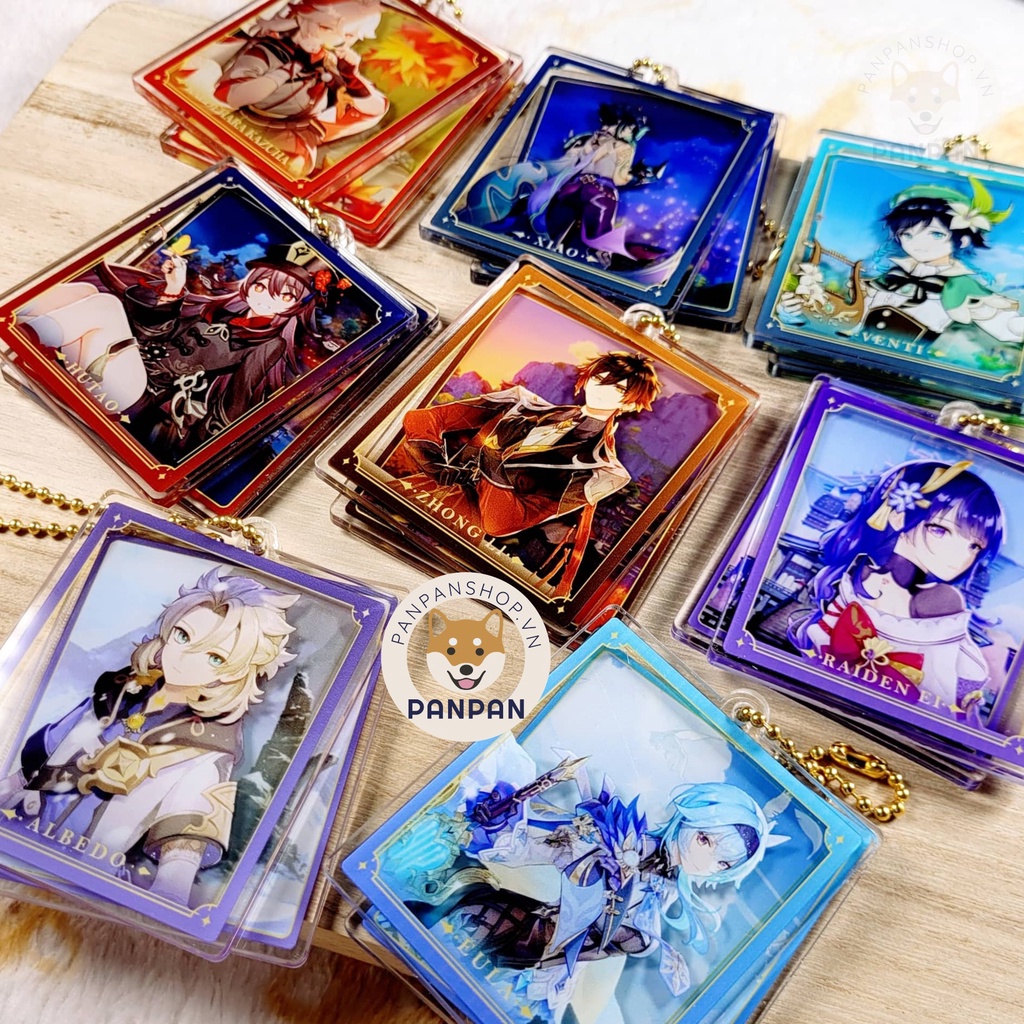 Móc khóa Anime Genshin Impact 2 lớp (6cm) DELUXE