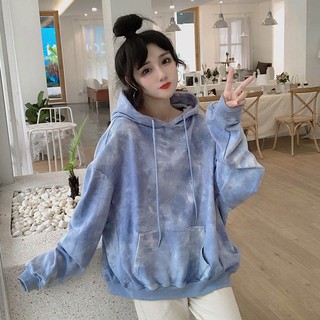 A272 Áo nỉ hoodie ulzzang màu loang lổ