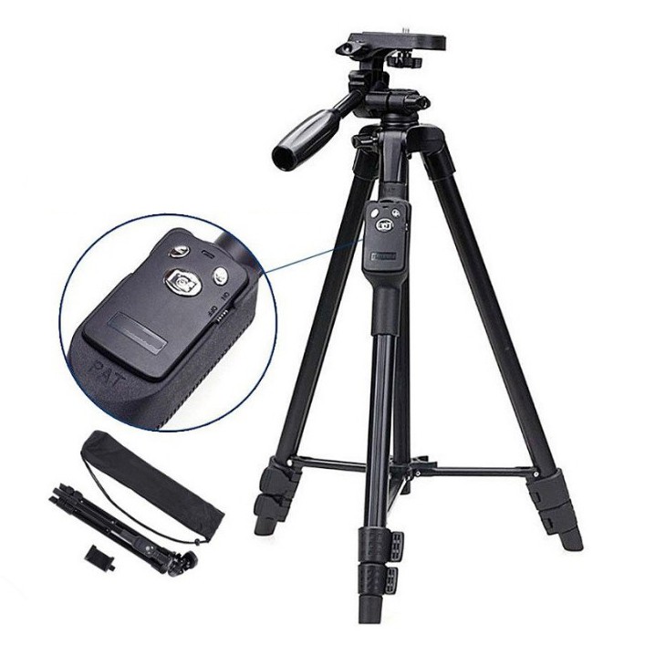 Chân giá đỡ Tripod chuyên nghiệp VCT 5208 - Kèm Remote bluetooth, túi đựng, cáp sạc