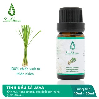 Tinh dầu nguyên chất Sả Java Smilehouse, giảm stress, an toàn, khử mùi ẩm ốc, chống say xe.