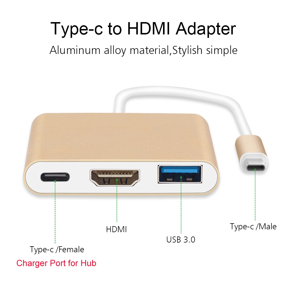 Bộ Chia Cổng Usb-C Đa Cổng 3 Trong 1