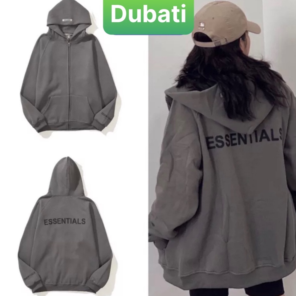 ÁO KHÓAT NỈ DÂY KÉO ESSENTIAL, ÁO HOODIE NAM NỮ PHONG CÁCH HÀN QUỐC TRẺ TRUNG THỜI TRANG- DUBATI FASHION