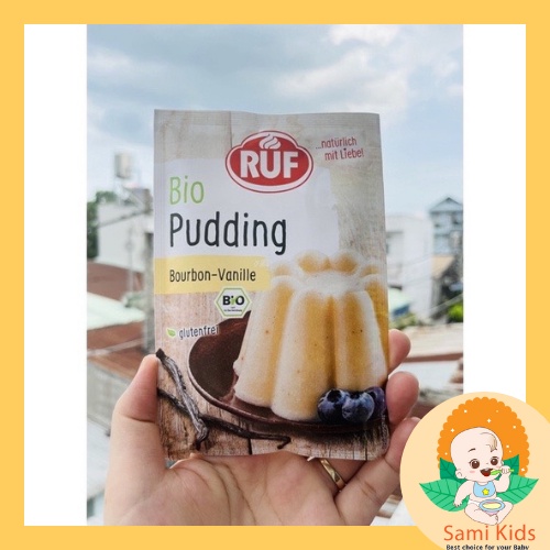 Bột Pudding hữu cơ RUF Đức chế biến đồ ăn dặm, làm bánh, bữa phụ cho bé SAMI KIDS