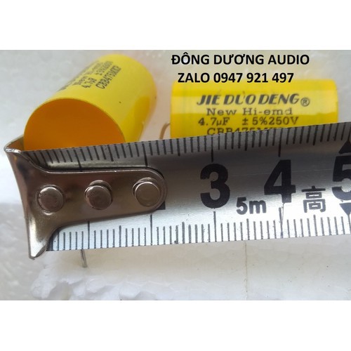 TỤ PHÂN TẦN LOA TREBLE 4.7MF 250V VÀNG TRÒN - TU 4.7MF250V