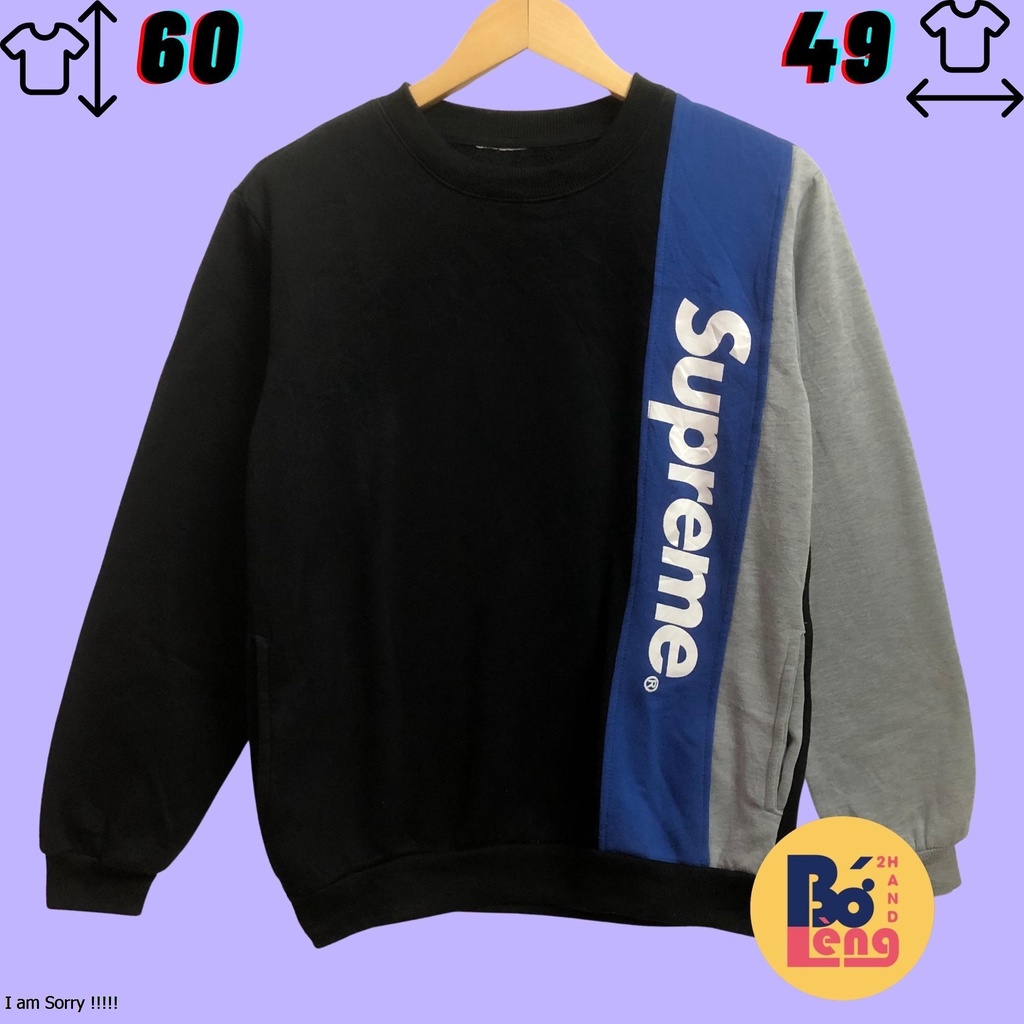 Áo sweater nam nữ tay dài form rộng Supreme mã SM01