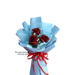 [GIÁ HỦY DIỆT ] BÓ HOA SÁP KIM TUYẾN 3 BÔNG SANG TRỌNG .TẶNG BẠN BÈ .TẶNG SINH NHẬT