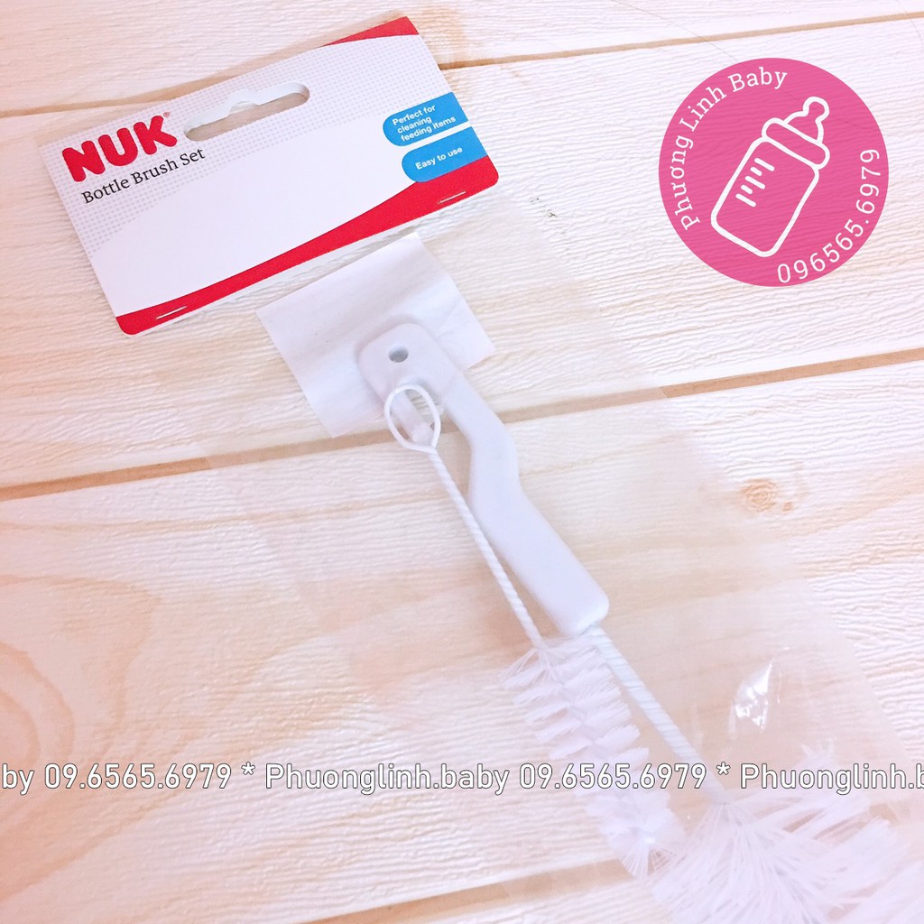 Ảnh Thật -Bộ chổi cọ bình sữa và núm ti nuk