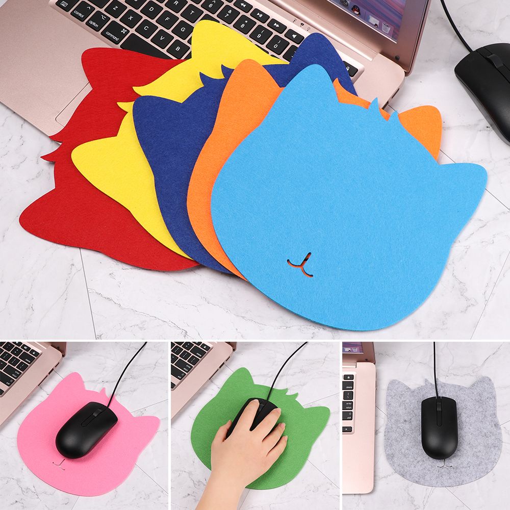 Tấm lót chuột mềm mại nhẹ nhàng hình mèo xinh xắn nhiều màu sắc