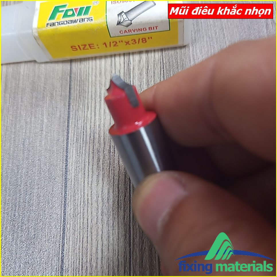 Mũi điêu khắc gỗ đầu nhọn, cốt 12.7mm