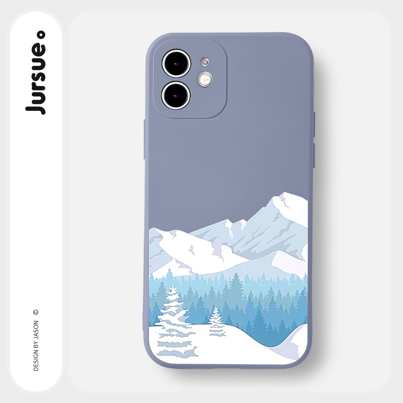 Ốp lưng JURSUE mềm chống sốc viền vuông hình dễ thương đẹp Cho iPhone 13 12 11 Pro Max SE 2020 X XR XS 8 7 ip 6S 6 Plus Y2125