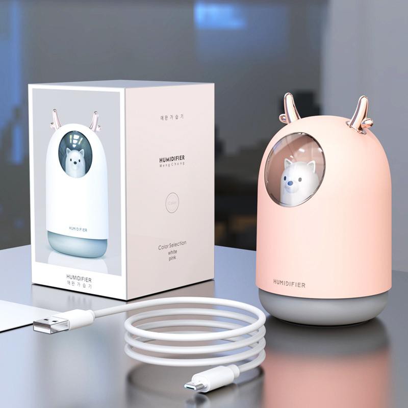 Máy phun sương Chú Gấu Humidifier đáng yêu tạo độ ẩm đèn led ngủ - Usb cho phòng điều hòa làm mát dịu