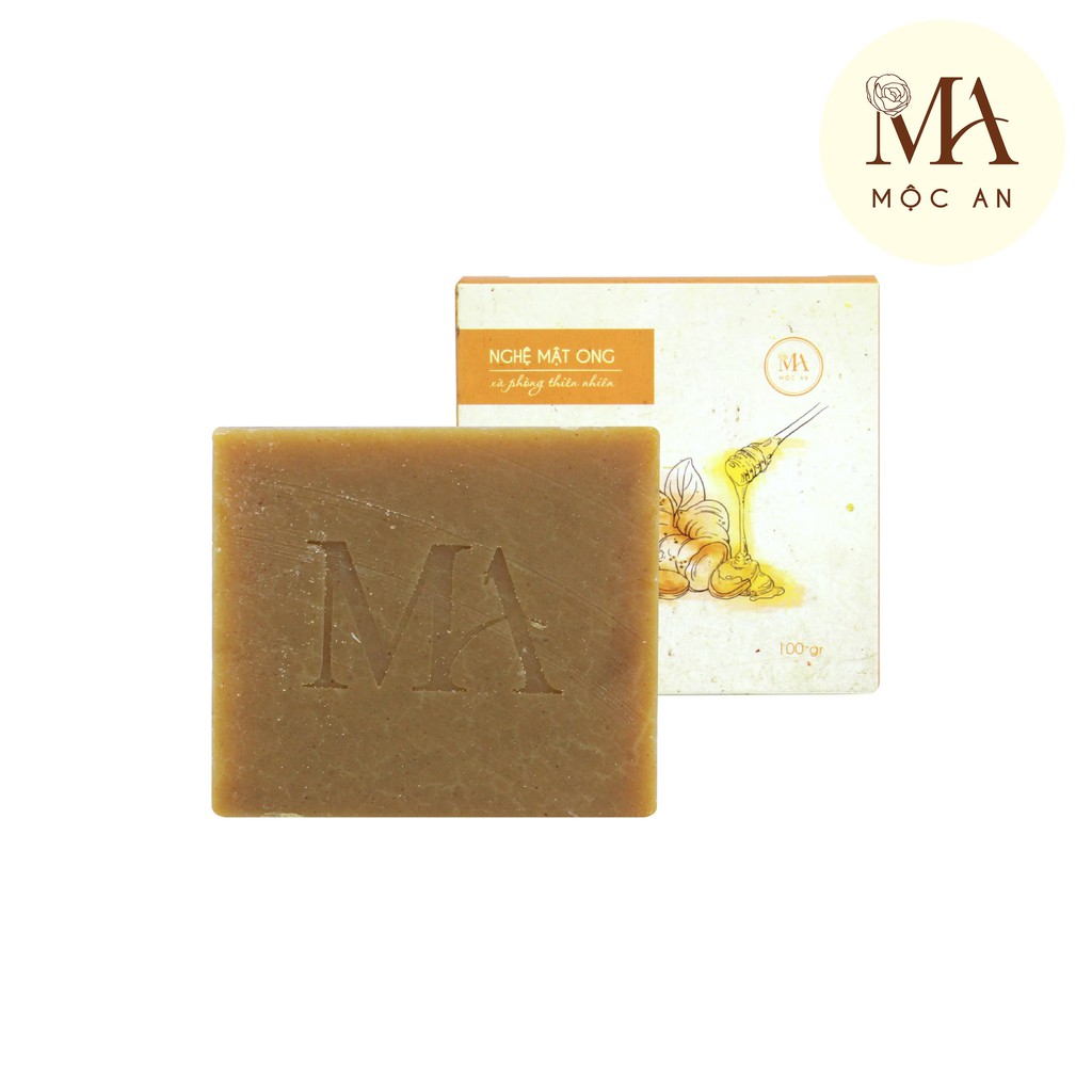 Xà Bông Thiên Nhiên Nghệ Mật Ong Giảm Mụn Thâm, Dưỡng Sáng Da Handmade Mộc An