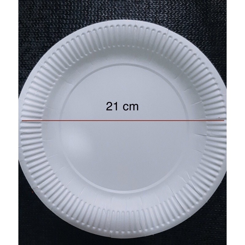 Set 10 dĩa giấy BMM trắng 21cm
