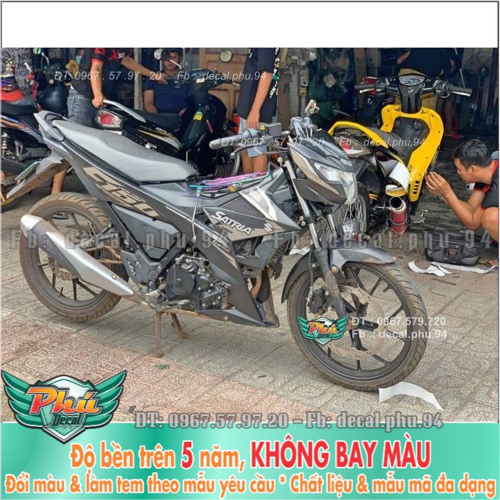 Tem rời Satria Nhám Xám đen (X) -1