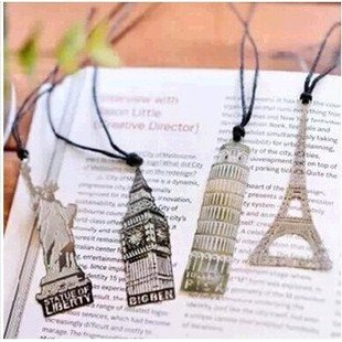 Bookmark kim loại mỏng hình KÌ QUAN THẾ GIỚI kẹp sách đánh dấu trang xinh xắn độc đáo