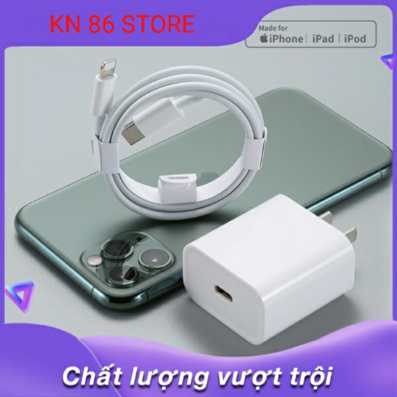 Bộ Sạc Iphone 20W Type-C To Lightning, Sạc Cho Iphone 8 đến X,XSM,11,12 promax