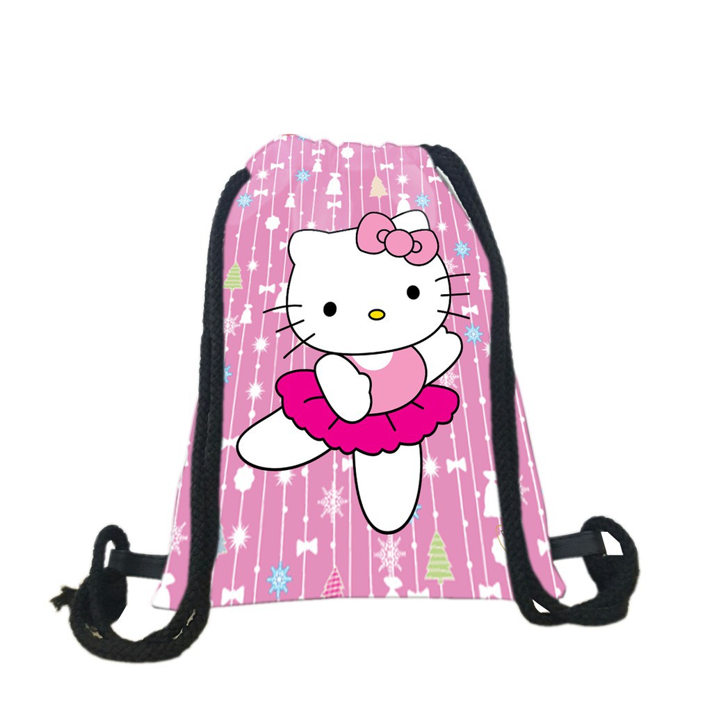 FREESHIP 50K_Balo dây rút HELLOKITTY, balo dây rút unisex in hình HELLOKITTY thời trang size 40cm