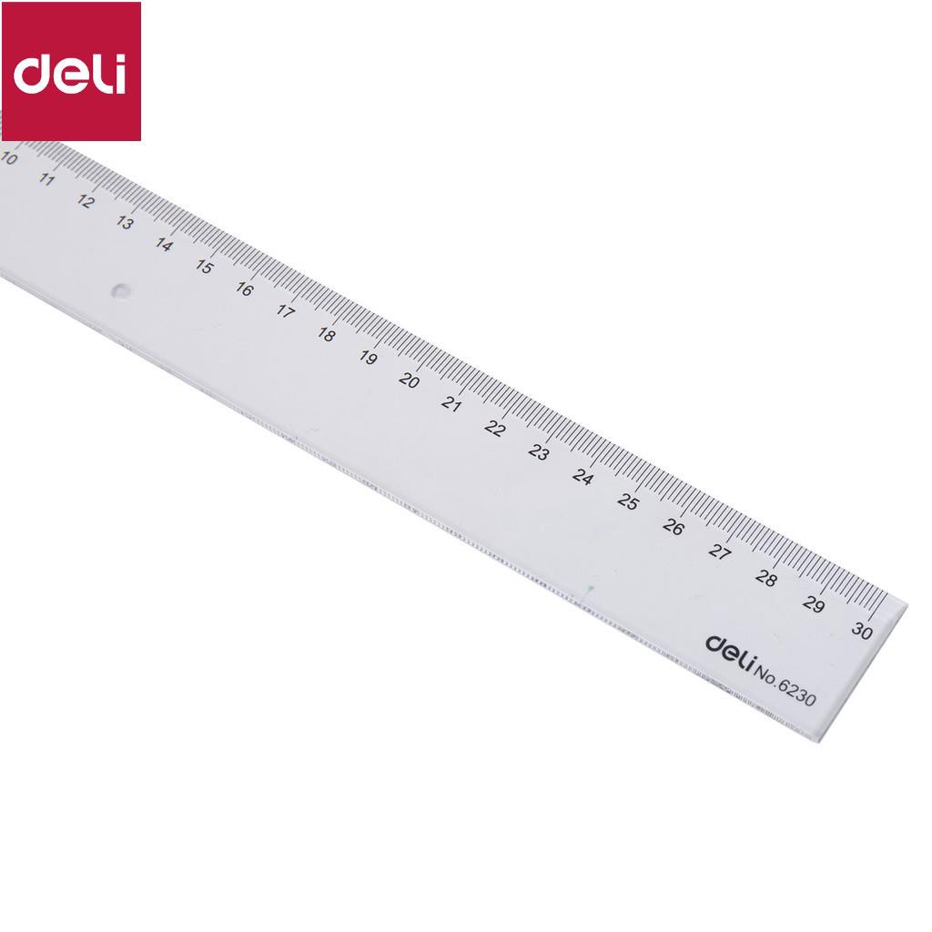 Thước kẻ 30cm Deli, trong suốt - 2 chiếc - E6230 [Deli]