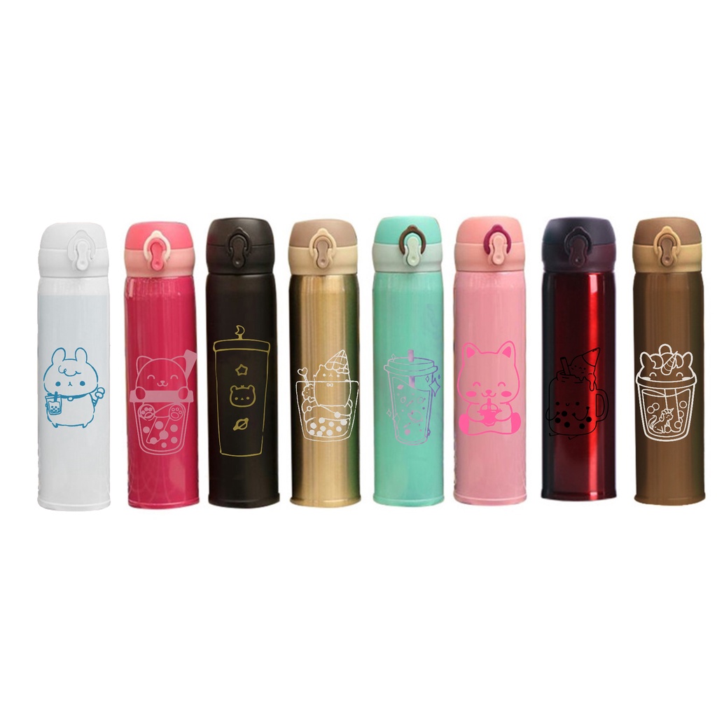 bình nước 2 lớp trà sữa B2DC24 boba tea dễ thương cute hoạt hình 400-500ml