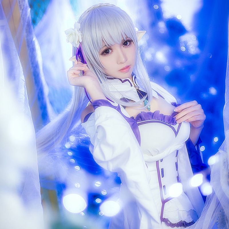 [CÓ SẴN]_Full set từ đầu đến chân Bộ Trang Phục cosplay Nhân Vật Emilia Anime
