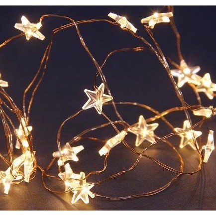 Đèn led fairy lights 3m 30 bóng ngôi sao - Đèn đom đóm Hình Ngôi Sao Chạy Pin AA