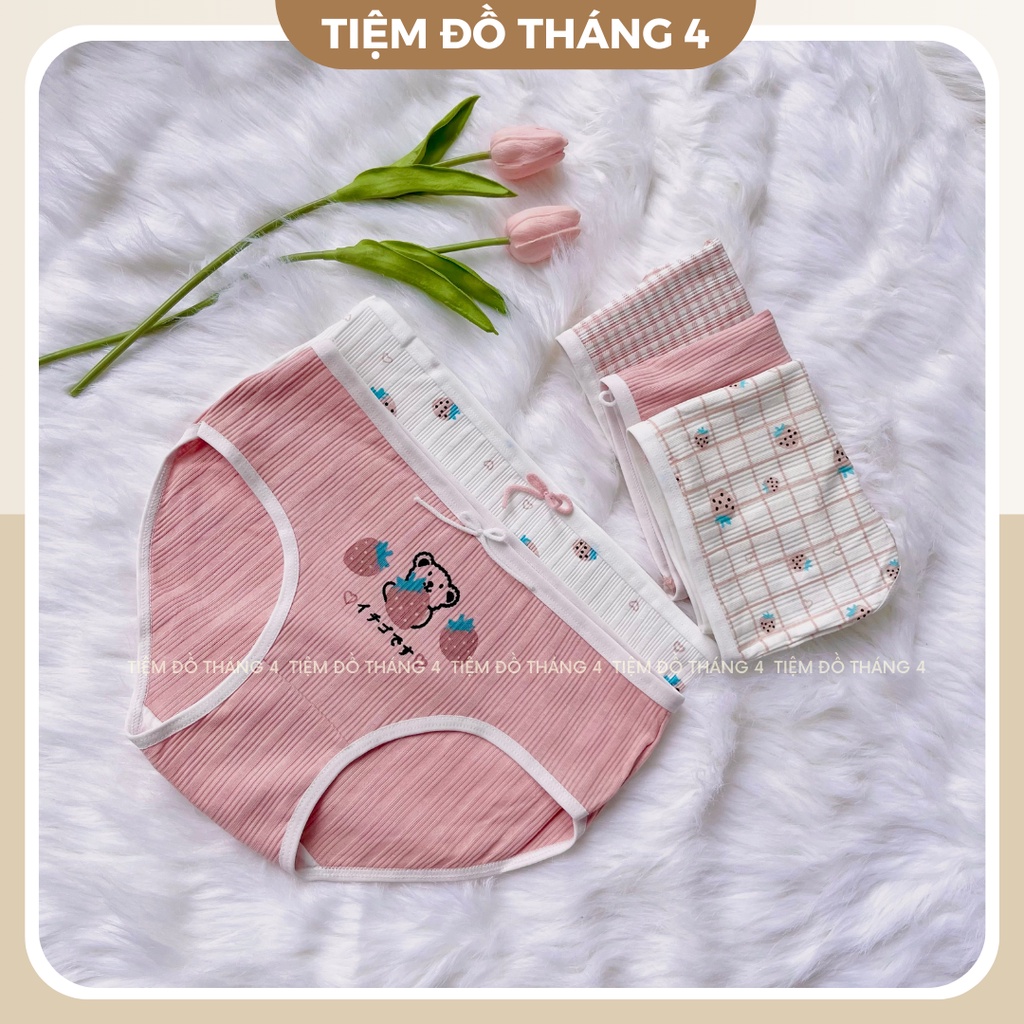 Quần Lót Nữ Siêu Cute Chất Vải Cotton Thông Thoáng Mềm Mịn TIỆM ĐỒ THÁNG 4