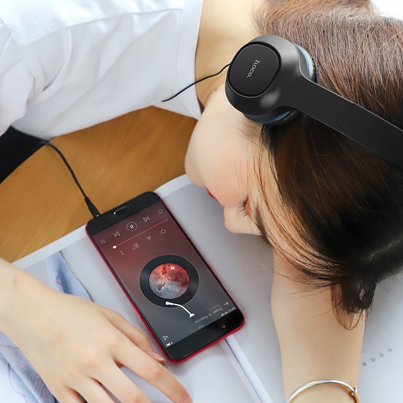 Tai nghe chụp tai có dây Hoco W24 - Tặng kèm tai nghe nhét tai hàng chính hãng Hoco