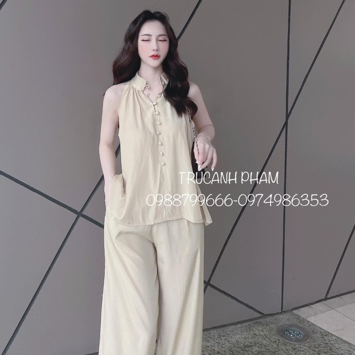 Set Cổ Yếm Mix Quần Suông Thụng