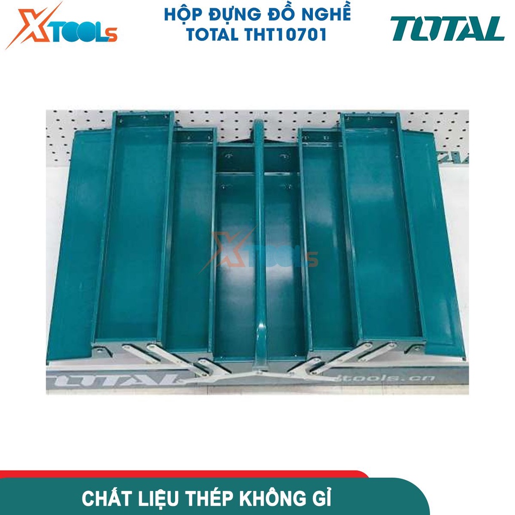Hộp đựng dụng cụ đa năng TOTAL THT10701 495x200x290mm hộp đồ nghề 3 tầng tấm thép dày 0.6~0.8mm [CHÍNH HÃNG][XTOOLS]